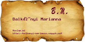 Balkányi Marianna névjegykártya
