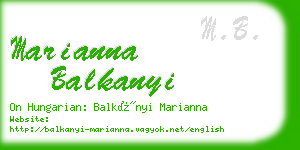 marianna balkanyi business card